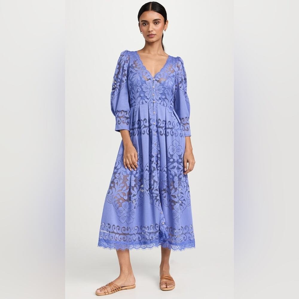 Free People Shadow Dance Midi Dress in Persian Jewel XS - Picture 5 of 12